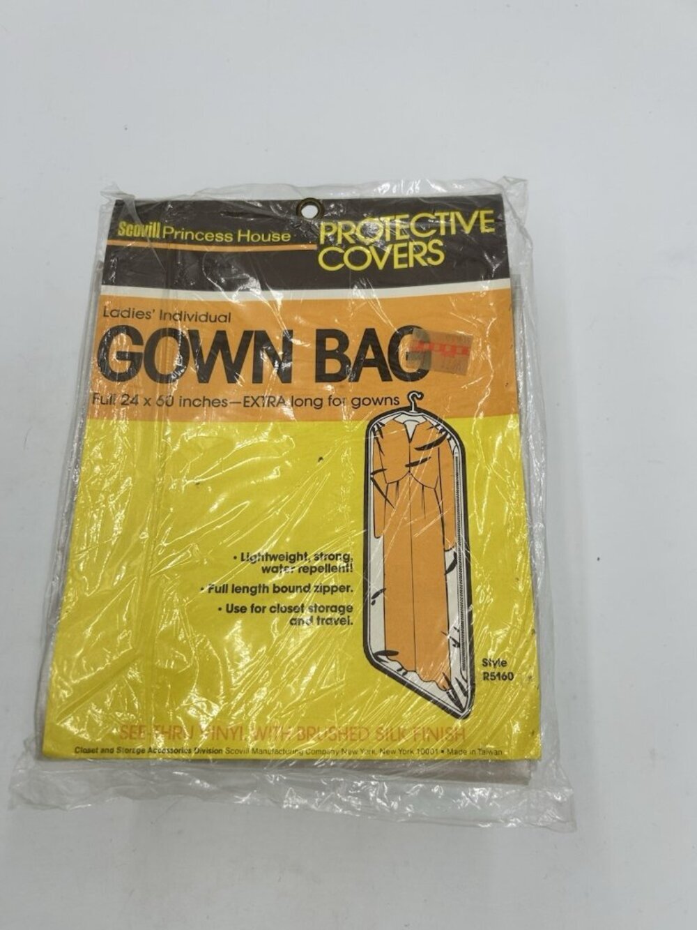 Vintage Scovill Princess House Gown Bag Dress Closet Organizer New Sealed 24x60